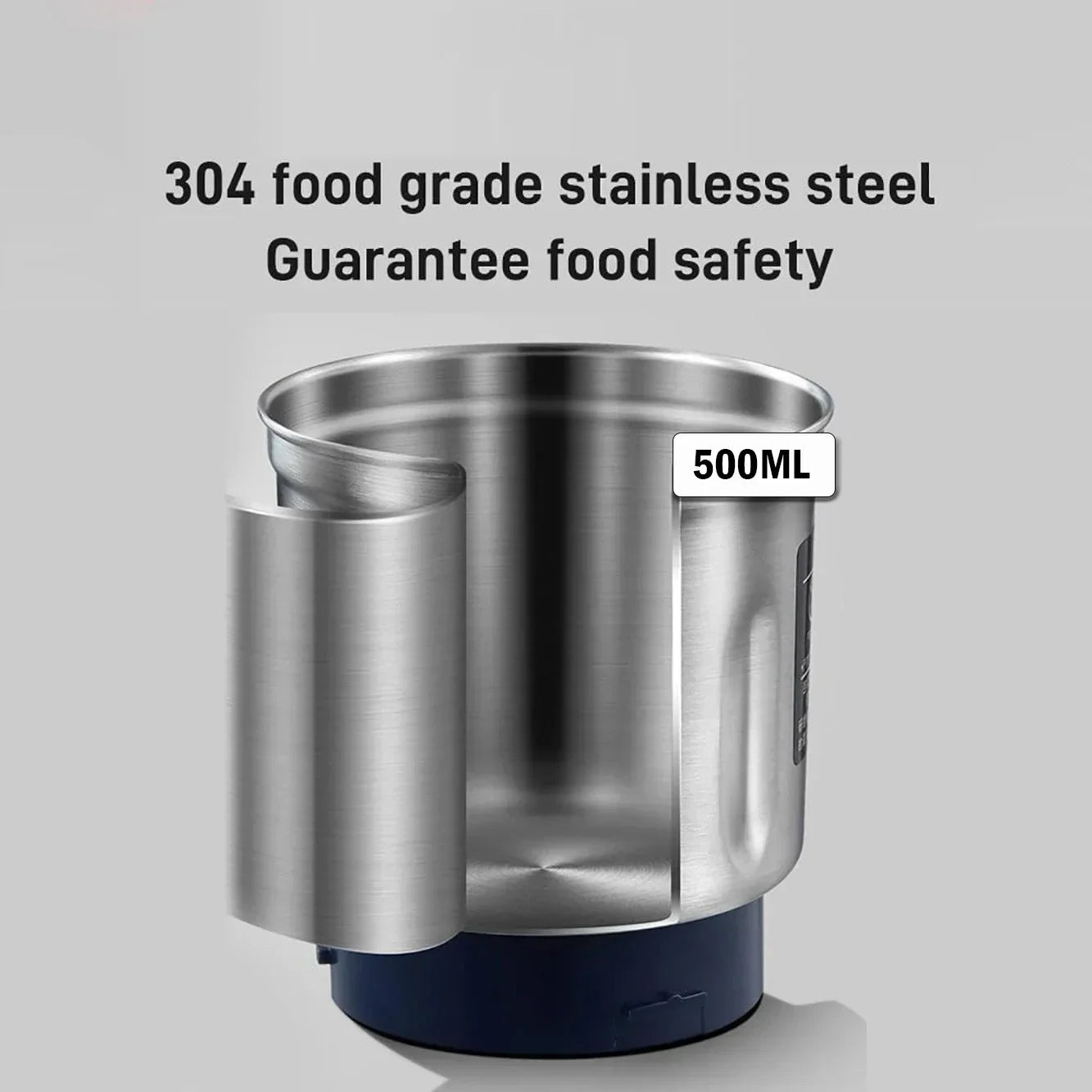 Electric Coffee and Grain Grinder 500ml – Stainless Steel Mill Machine for Beans, Spices & Kitchen Use