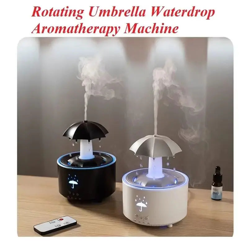 Creative Air Humidifier with Raindrop, Umbrella & Colorful LED Light β Essential Oil Diffuser for Aromatherapy and Home Decor