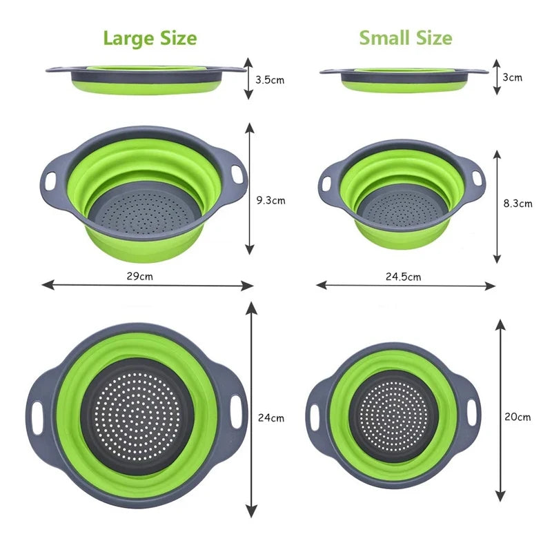 Fold & Drain: Collapsible Silicone Strainer