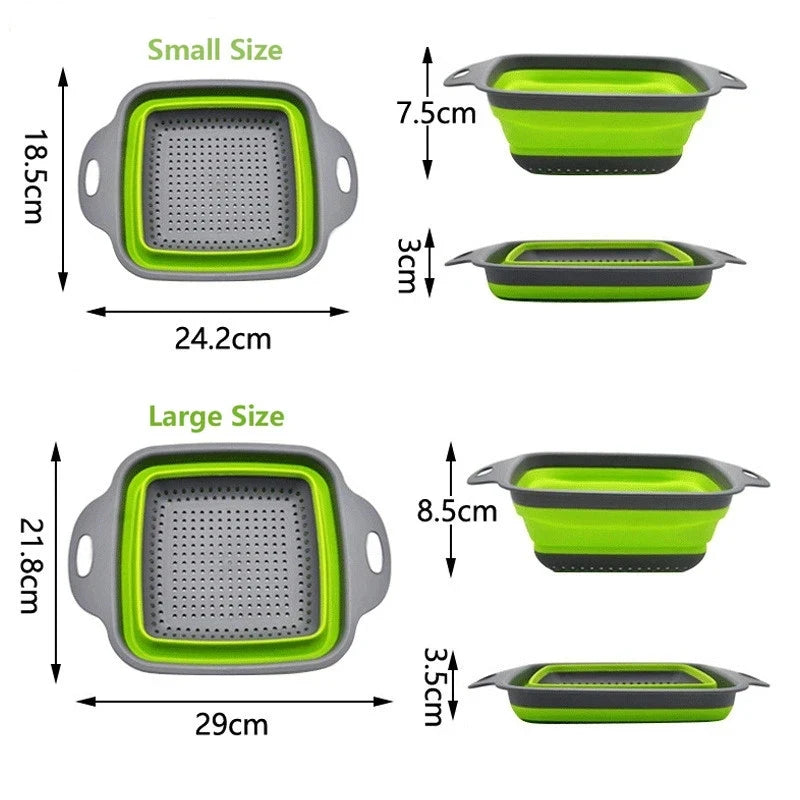 Fold & Drain: Collapsible Silicone Strainer