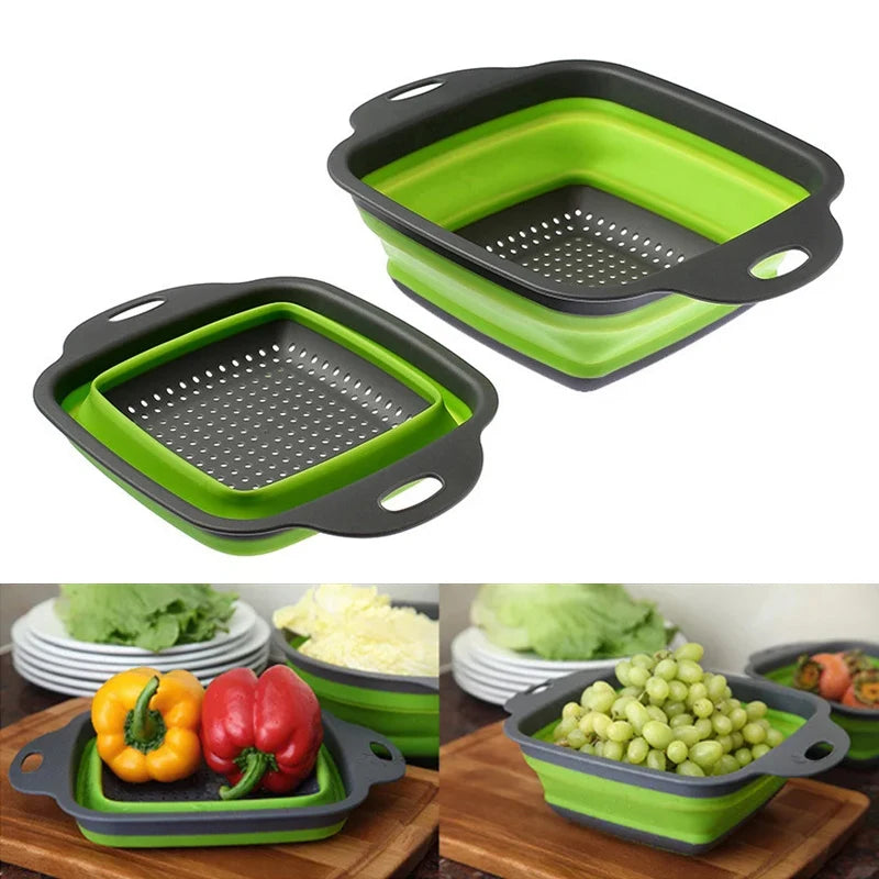 Fold & Drain: Collapsible Silicone Strainer