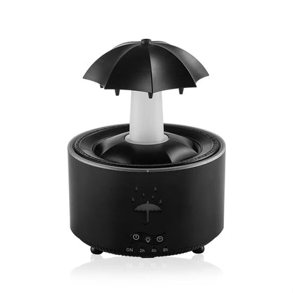Creative Air Humidifier with Raindrop, Umbrella & Colorful LED Light – Essential Oil Diffuser for Aromatherapy and Home Decor