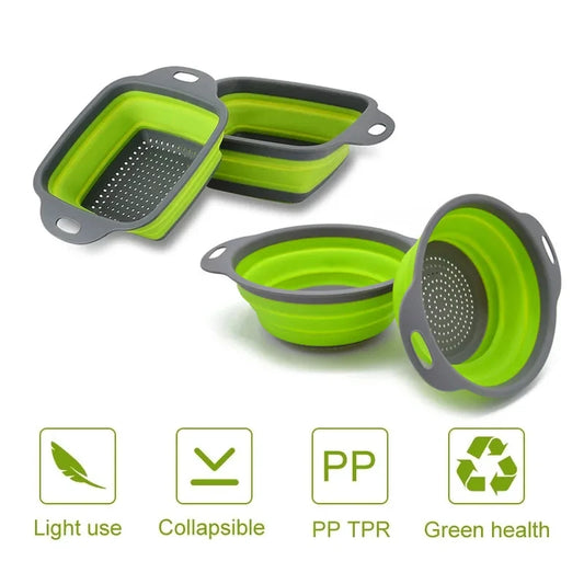 Fold & Drain: Collapsible Silicone Strainer