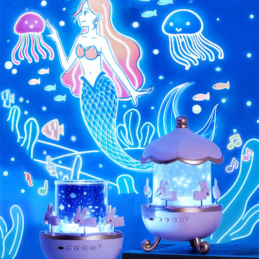 12-in-1 Night Light Star Projector for Kids – USB Rechargeable Lamp with Rotating Galaxy Films